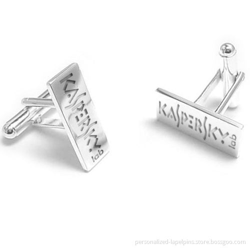 Oem Brass Engraving Silver Logo Metal Cufflinks And Tie Clips For Souvenirs And Apparel Accessories